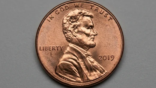 a 2019 Lincoln penny obverse